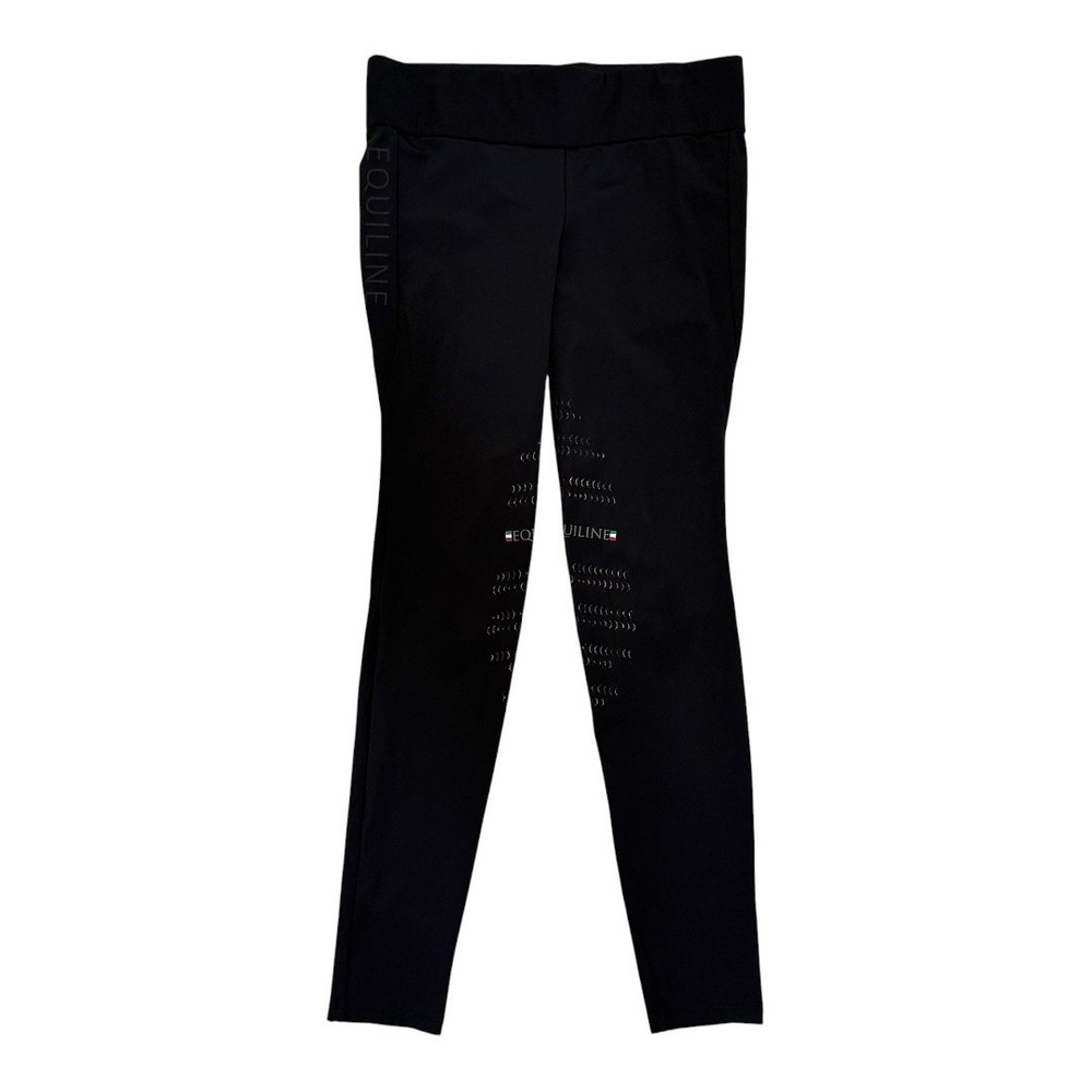 Equiline Italia Knee Grip Equestrian Riding Breeches Womens Black Leggings